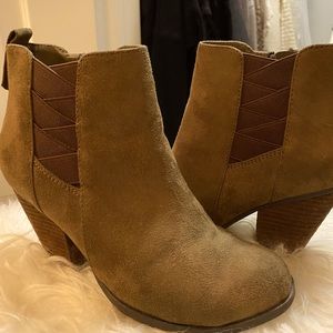 Green velvet booties